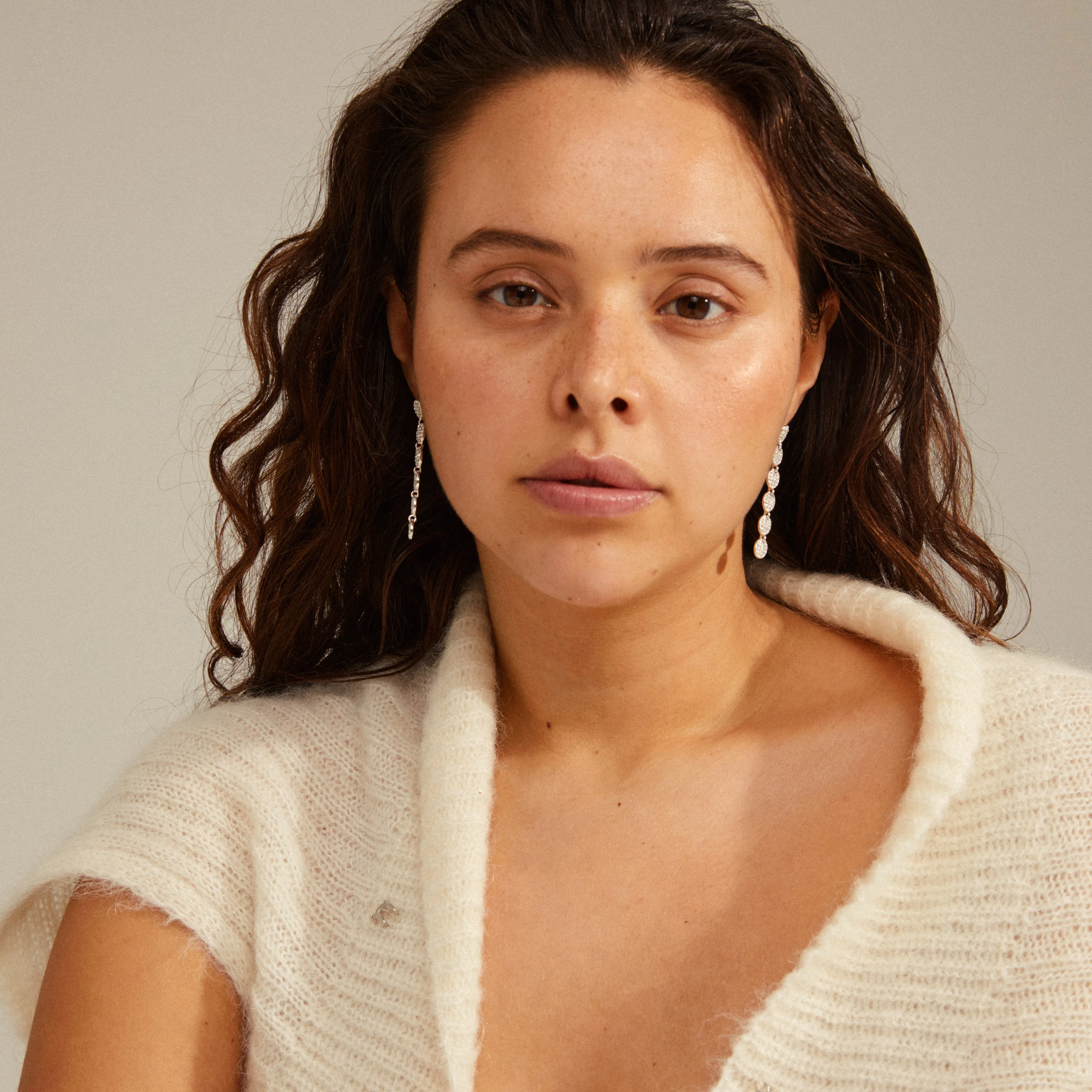 BEAT recycled crystal earrings silver-plated