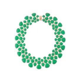 Beautiful Kelly Green Honey Comb Necklace