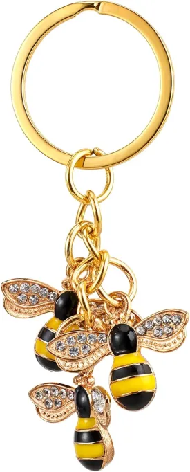 Bee Keychain Women Keychain Charms Honey Bee Keyrings Accessory Queen Cute Bee Gifts Key Chain Decor for Wallet Purse Handbags Backpack Accessories