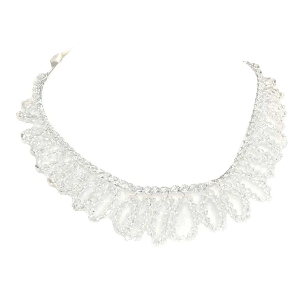 Bicone Beaded Bun Wrap Headpiece Necklace