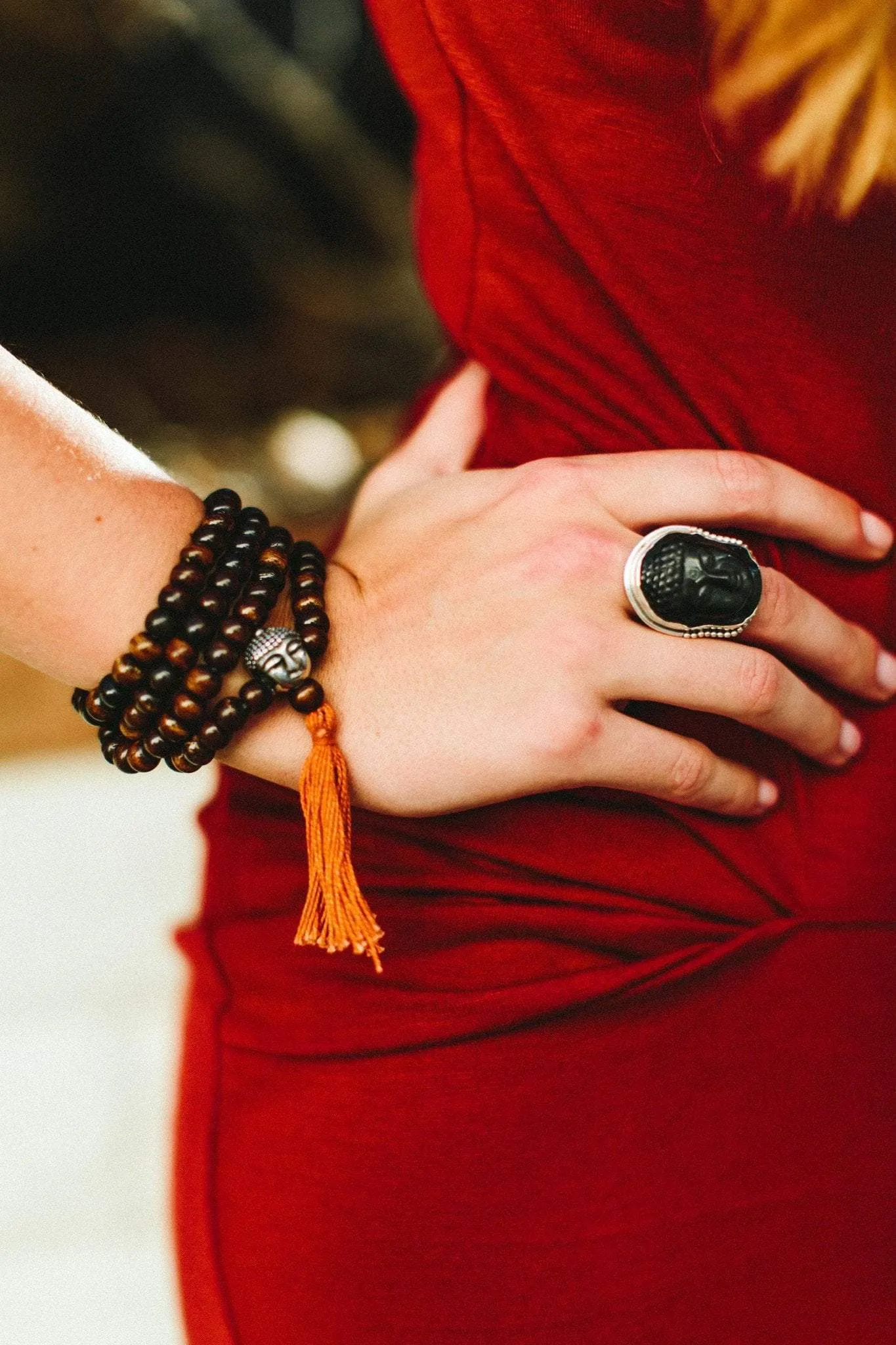 Black Onyx Buddha Intuition Ring