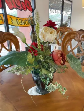Black Vase Floral Arrangement