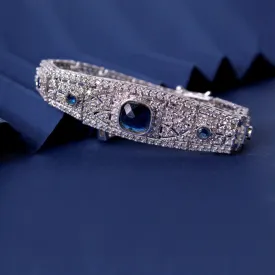 Bracelet in Blue Onyx and Cubic Zircons