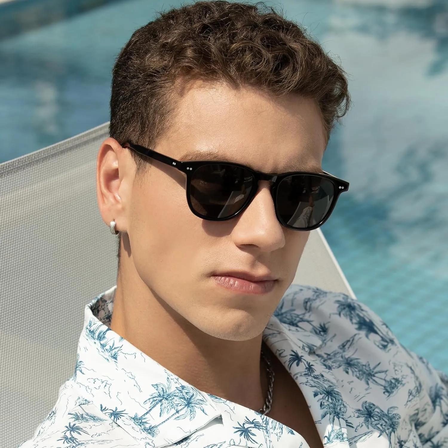 CARFIA Acetate Polarized Sunglasses for Men UV Protection Hand-Crafted Frame CA5285L