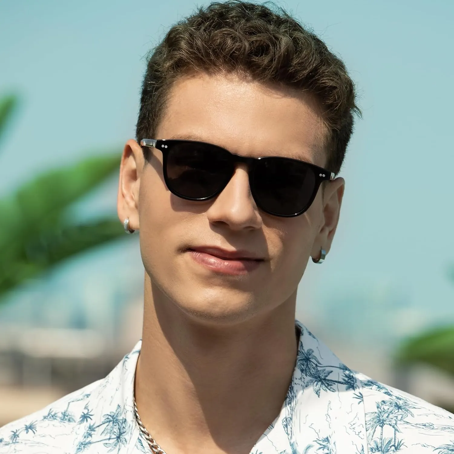 CARFIA Acetate Polarized Sunglasses for Men UV Protection Hand-Crafted Frame CA5285L