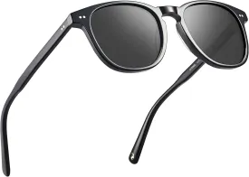 CARFIA Acetate Polarized Sunglasses for Men UV Protection Hand-Crafted Frame CA5285L