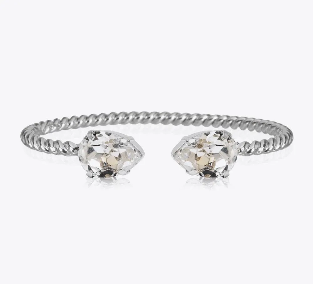 Caroline Svedbom Mini Drop Bracelet Rhodium Crystal