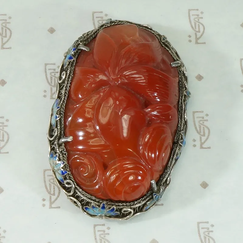 Carved Red Jade Koi Fish