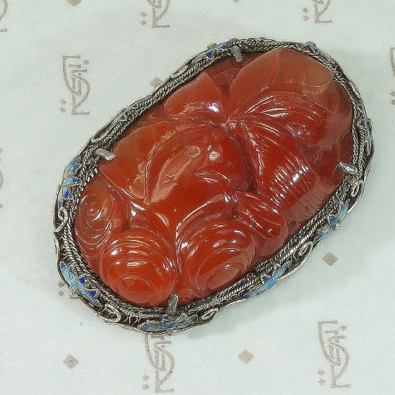 Carved Red Jade Koi Fish