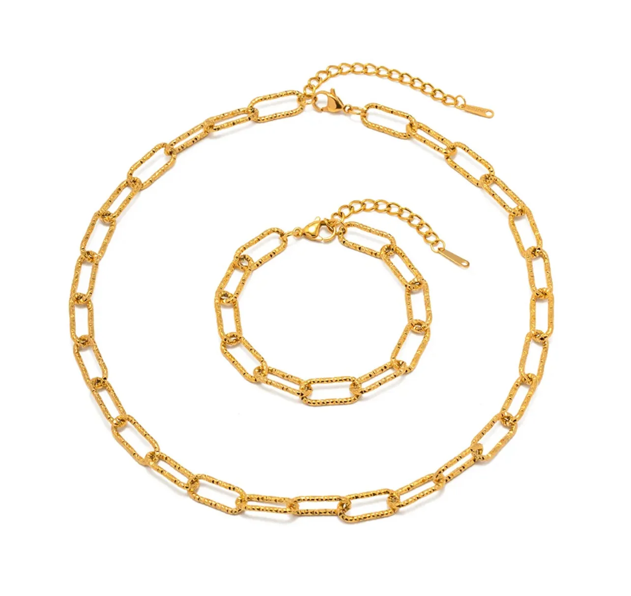 Charm Bar Textured Link Chain