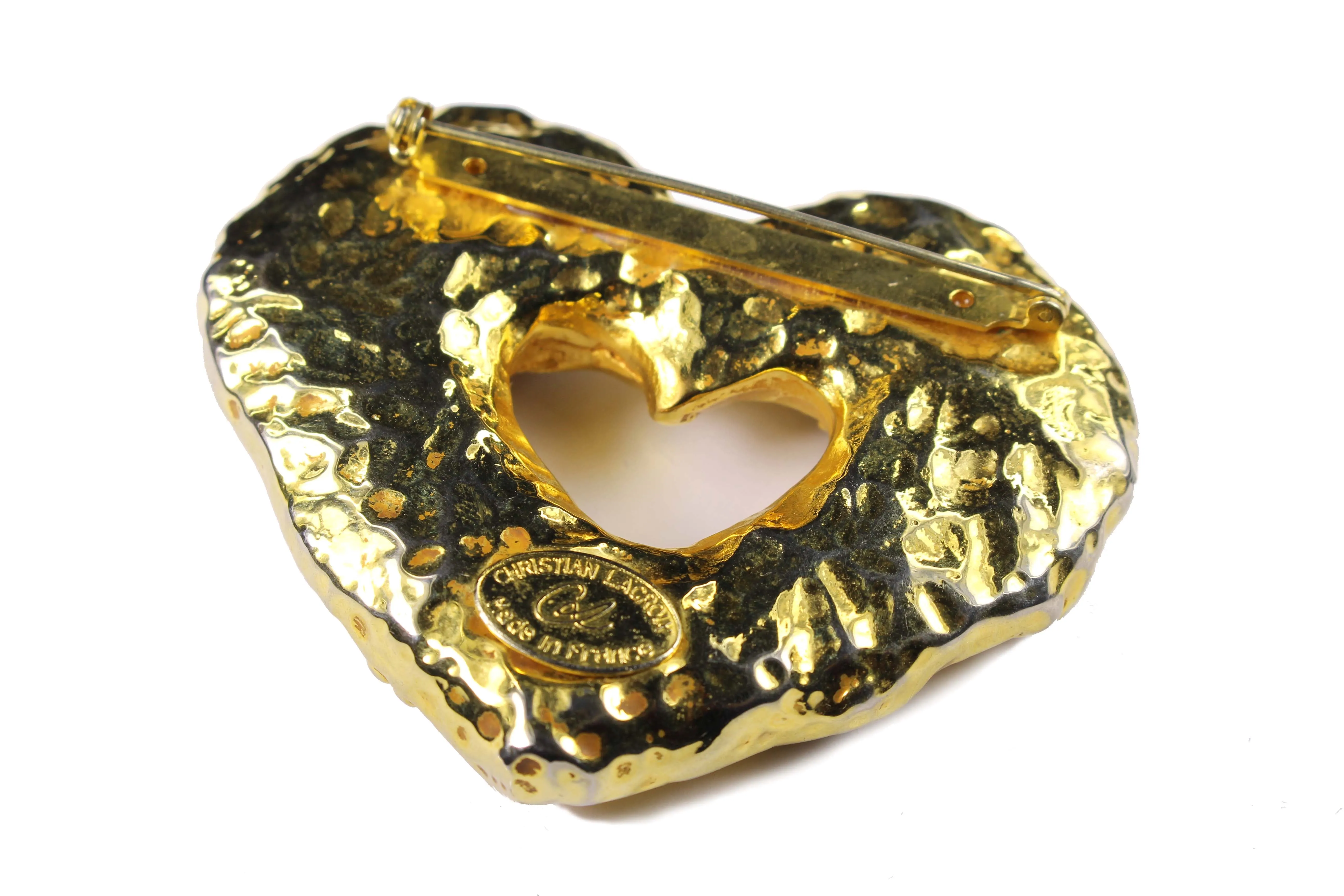 CHRISTIAN LACROIX heart multicolor stones brooch