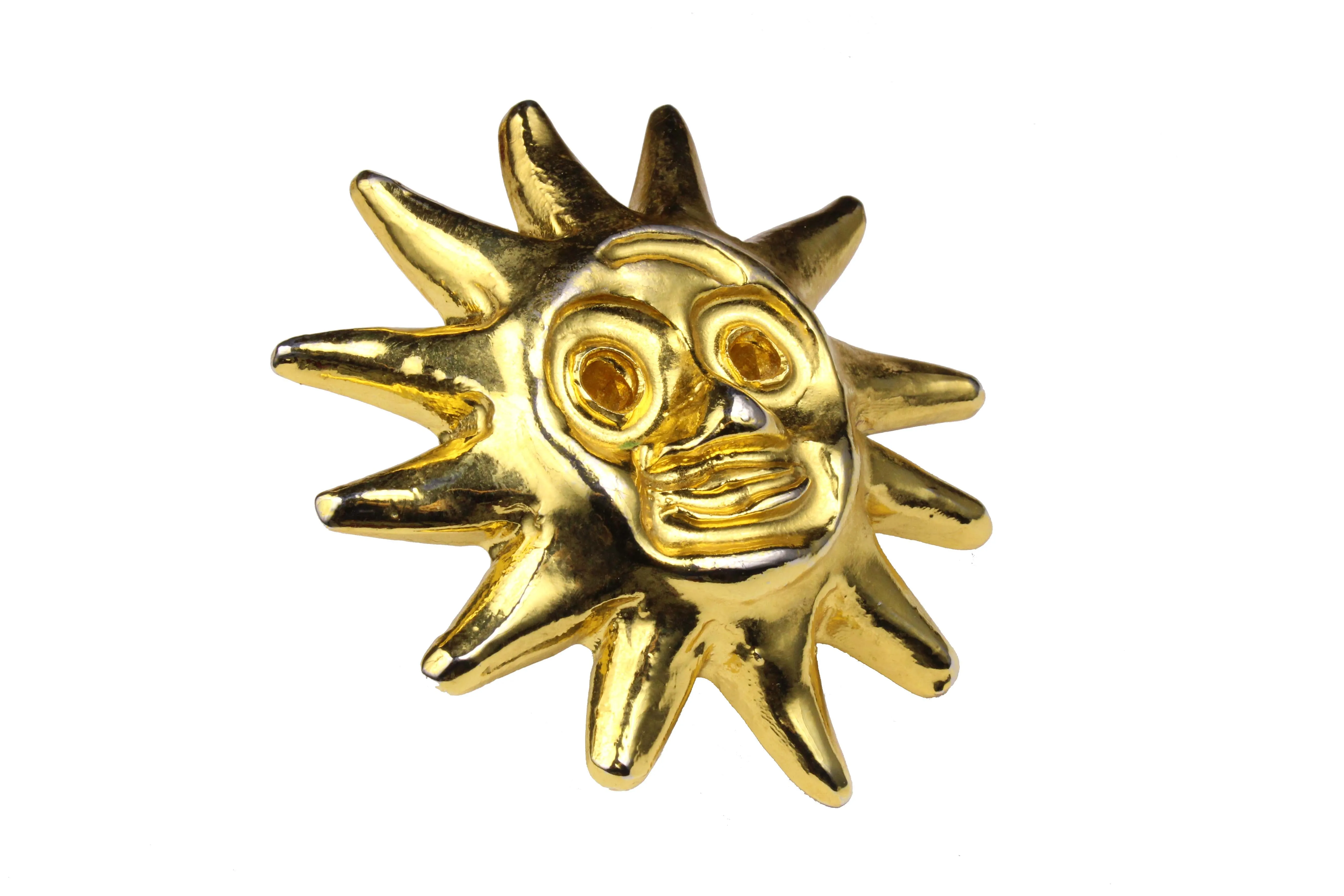CHRISTIAN LACROIX large sun face brooch