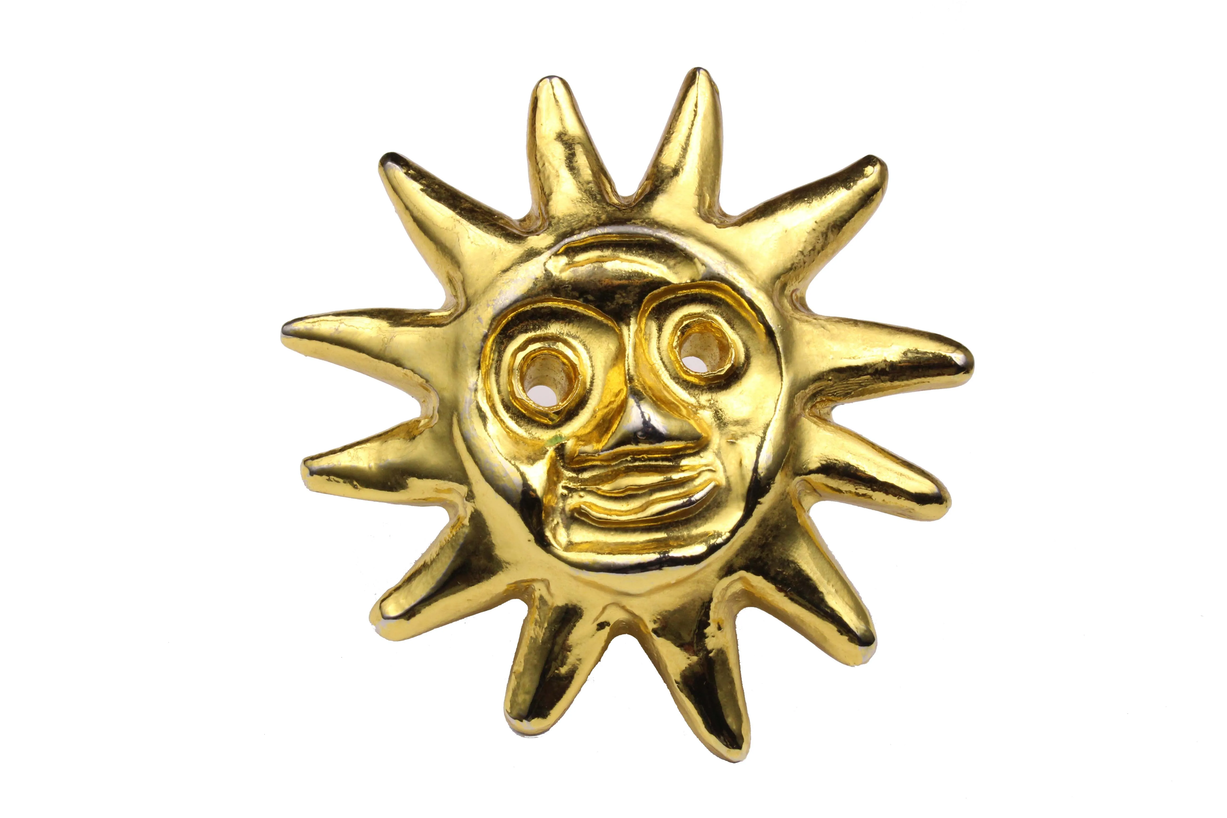 CHRISTIAN LACROIX large sun face brooch