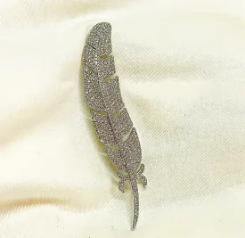 Classic signed Carolee rhinestone encrusted feather designer brooch.