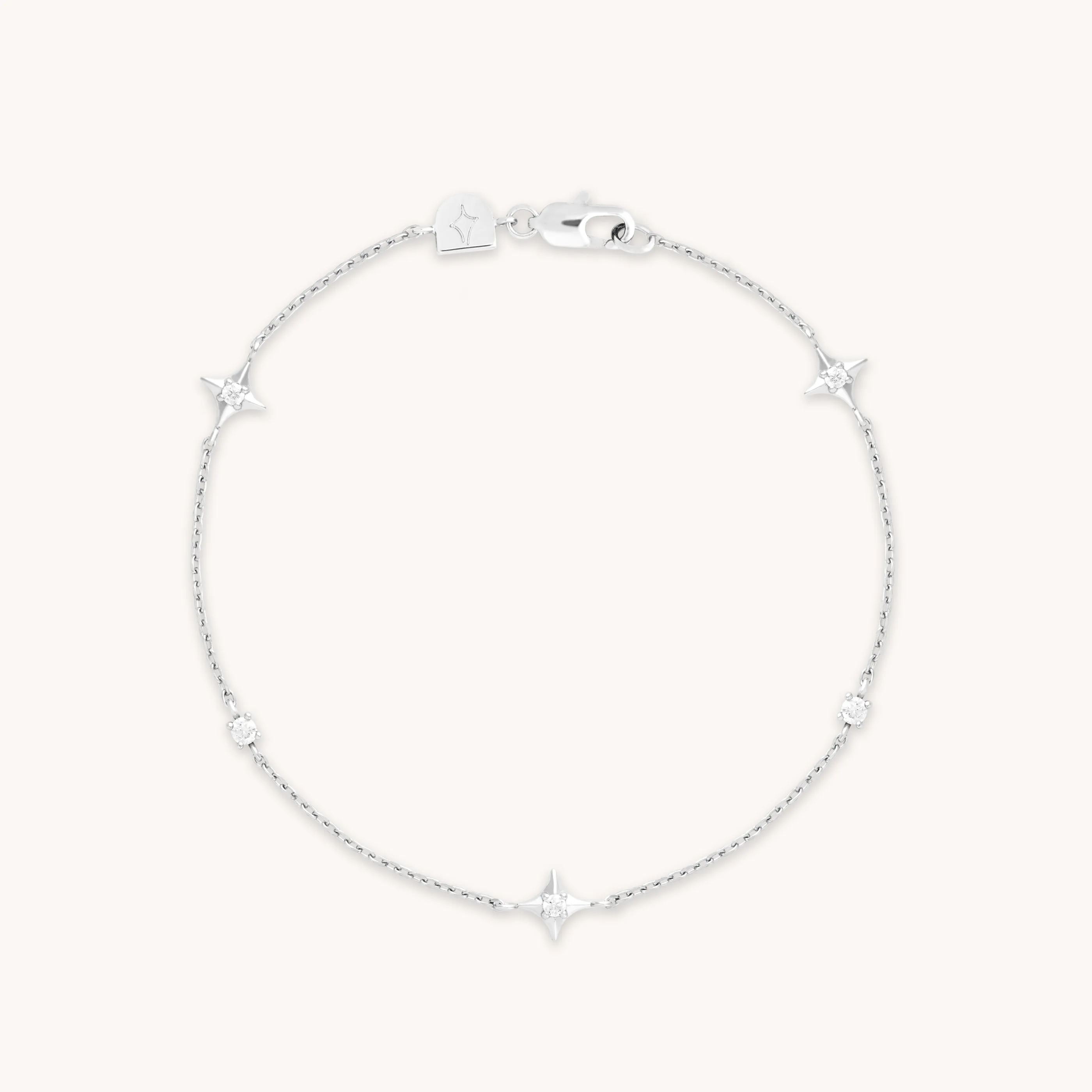 Cosmic Star Charm Bracelet in Silver