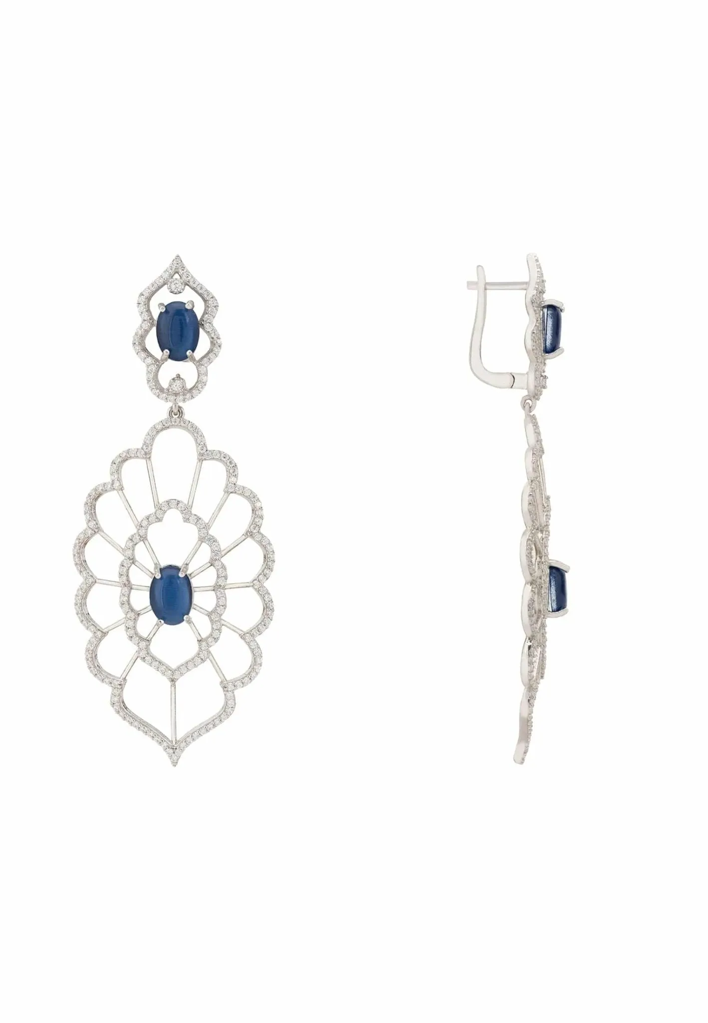 Countessa Earrings White Blue Silver
