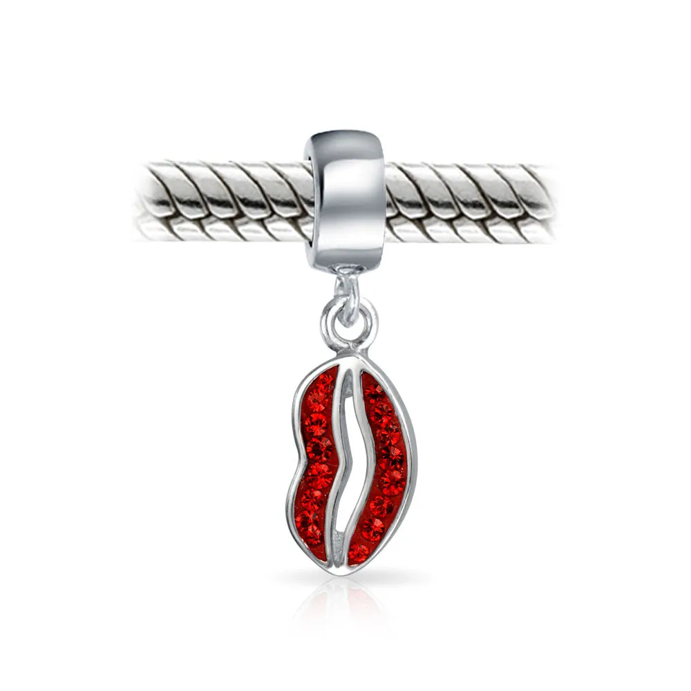 Couples Valentine Sexy Smile Kissing Lips Perfume Bead .925 Silver