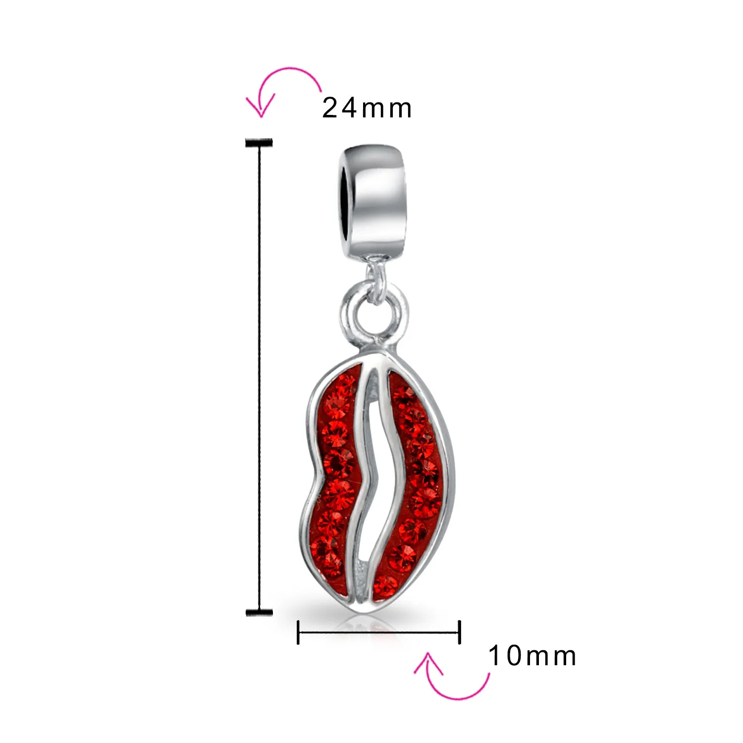 Couples Valentine Sexy Smile Kissing Lips Perfume Bead .925 Silver