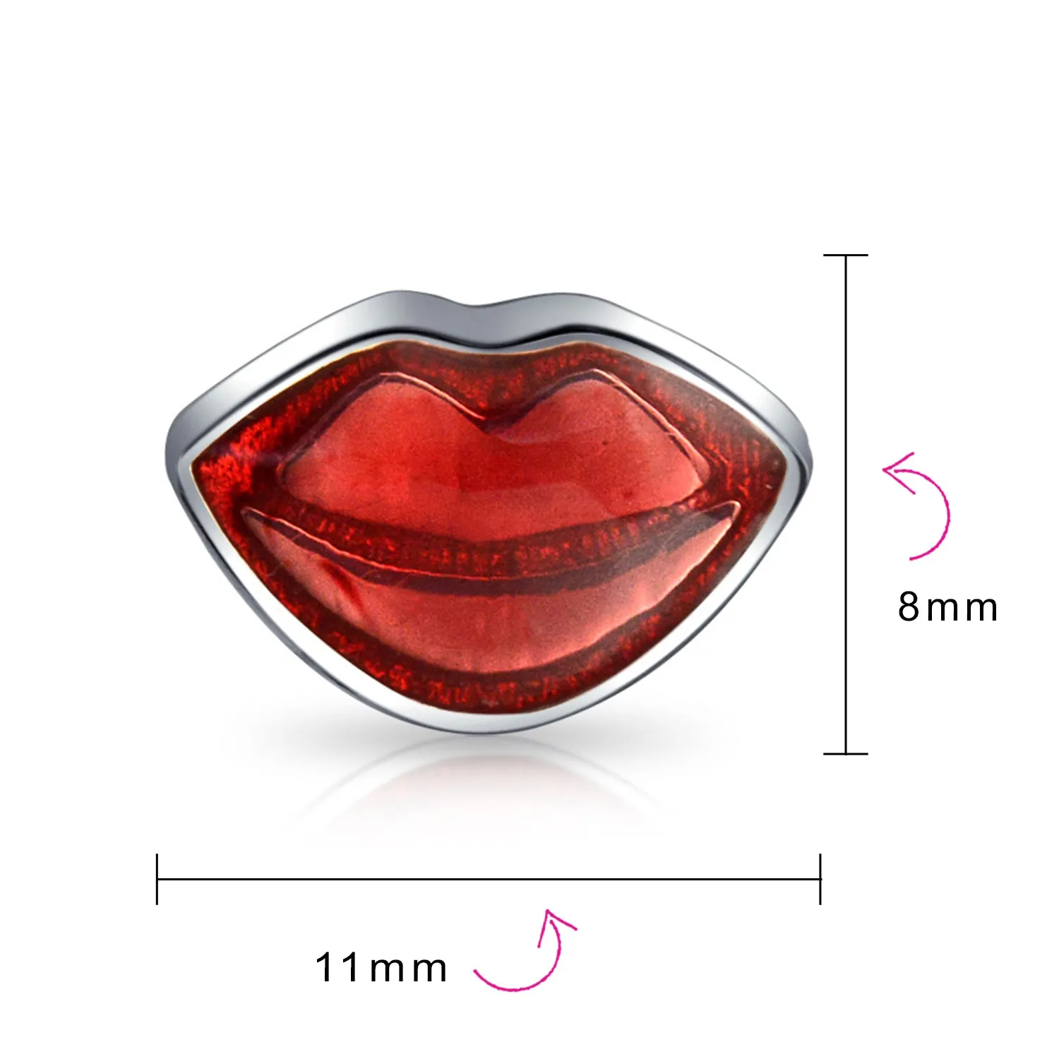 Couples Valentine Sexy Smile Kissing Lips Perfume Bead .925 Silver