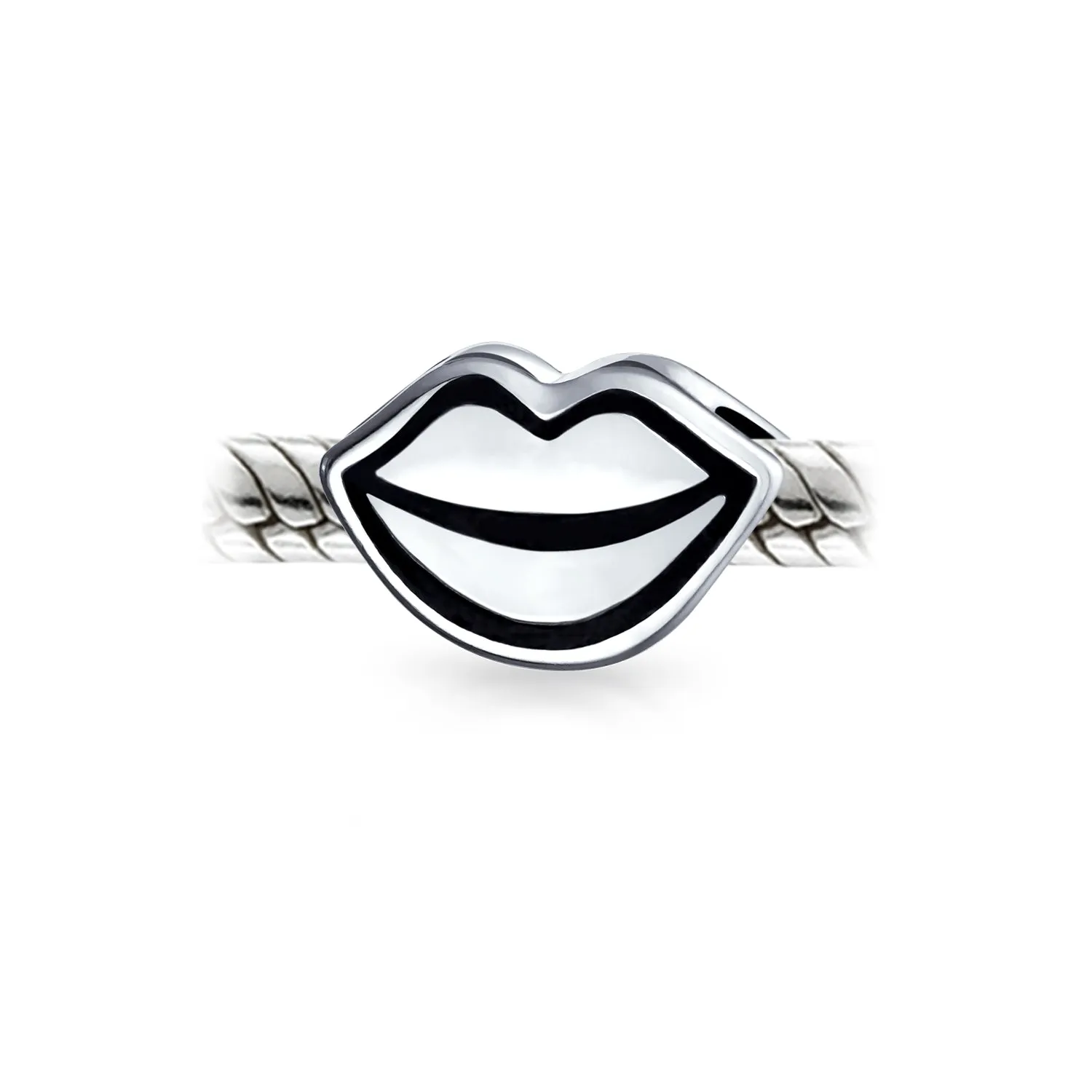 Couples Valentine Sexy Smile Kissing Lips Perfume Bead .925 Silver