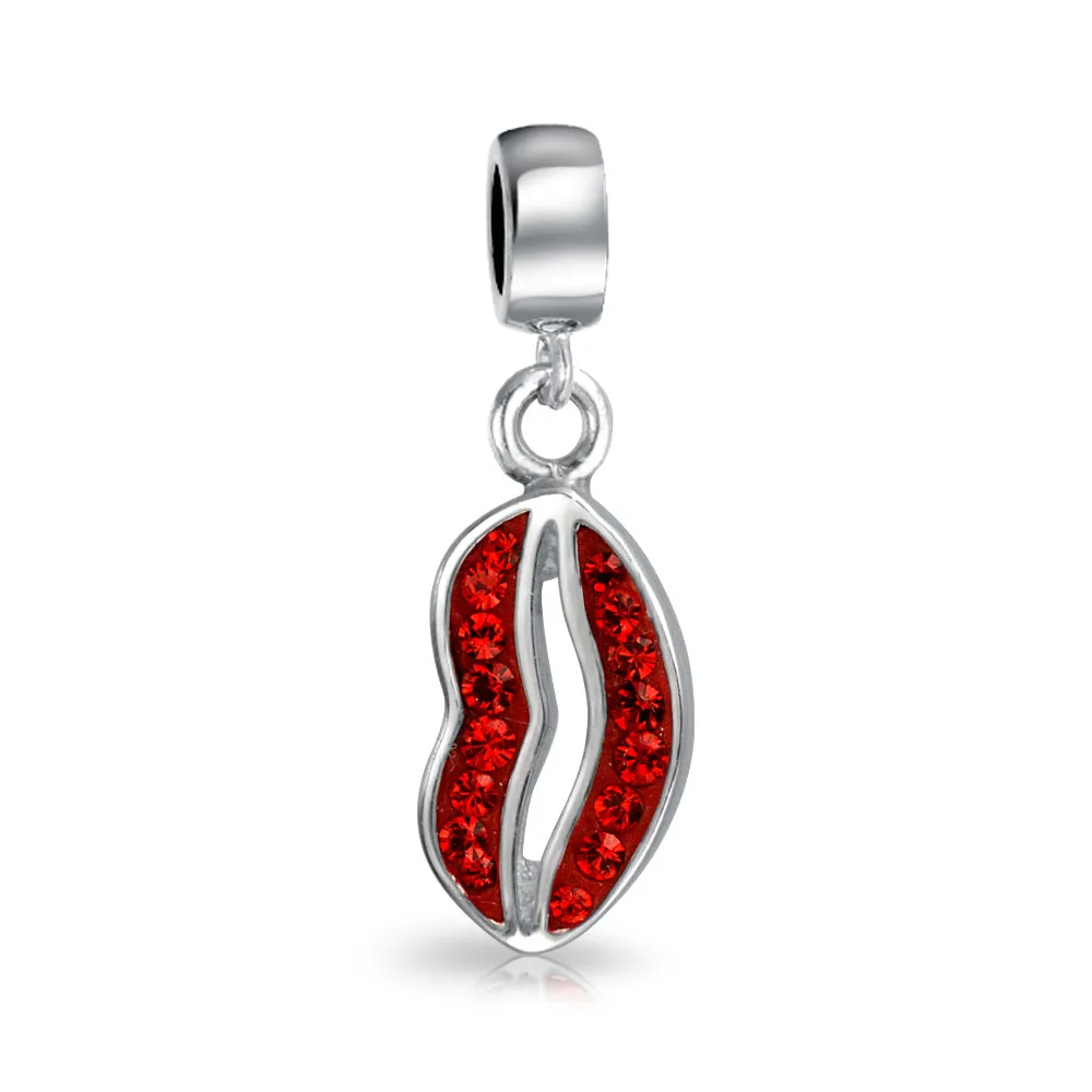 Couples Valentine Sexy Smile Kissing Lips Perfume Bead .925 Silver