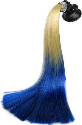 Crystal Pigtails 14inch for Helmet Ponytail Decoration for Motorcycle Bicycle Ski Helmet Accessories Reusable Suction Cup Reusable Design Many Colors (Helmet not Included)
