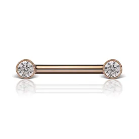 Cubic Zirconia Engraved Nipple Barbell by Maria Tash in Rose Gold