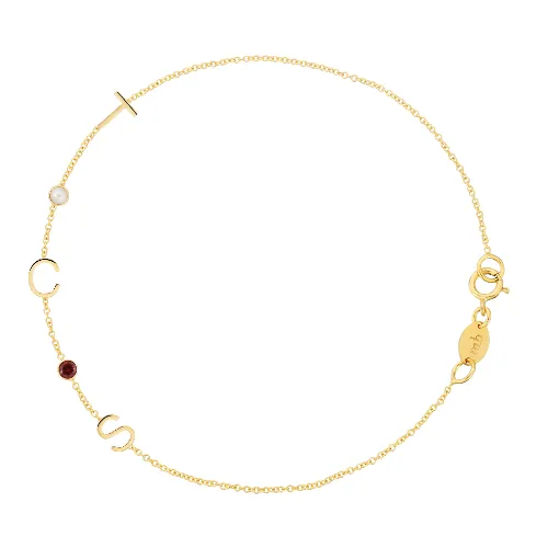 Custom Gold Bracelet - 5 Letters