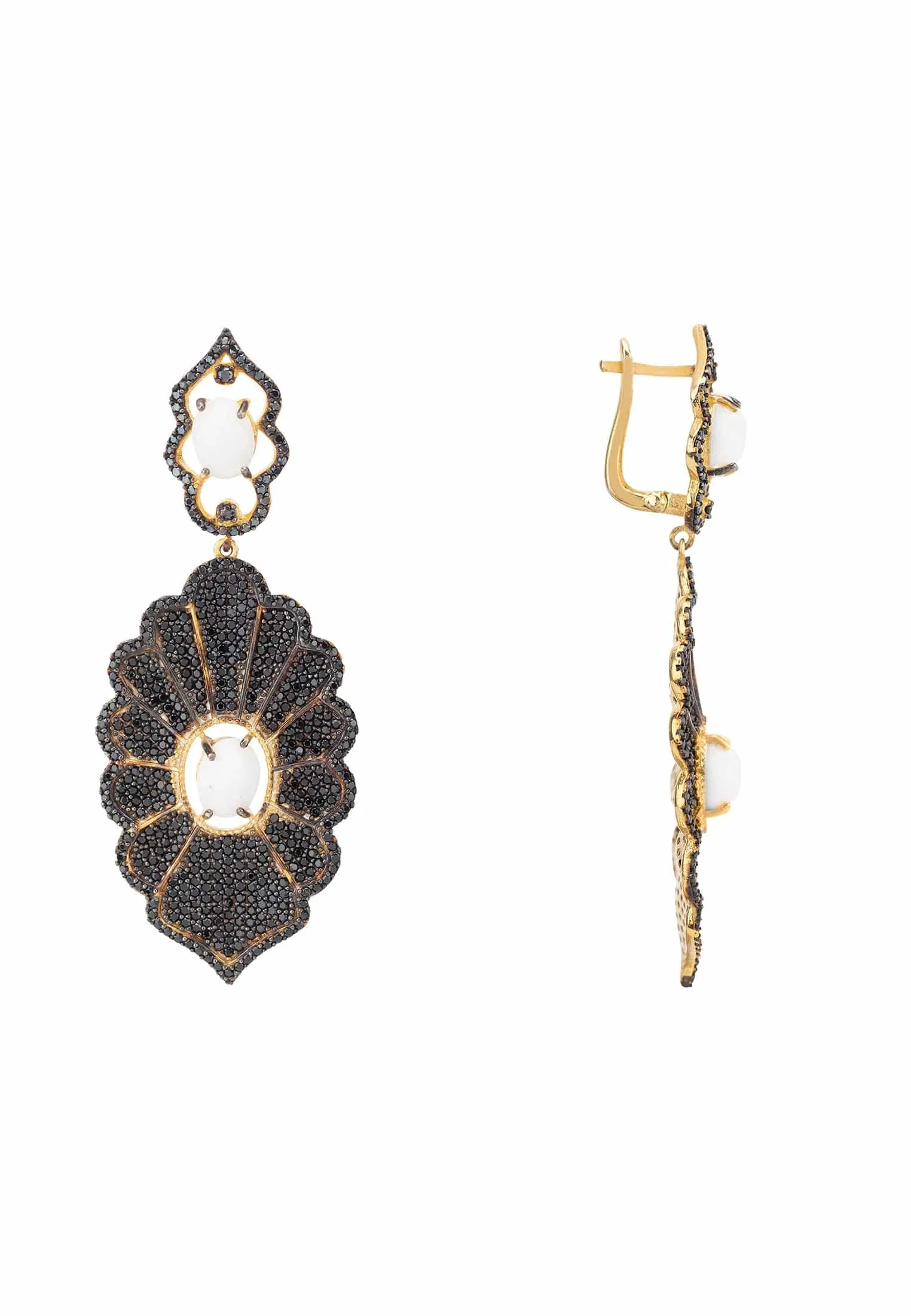 Danbury Earrings Black Gold