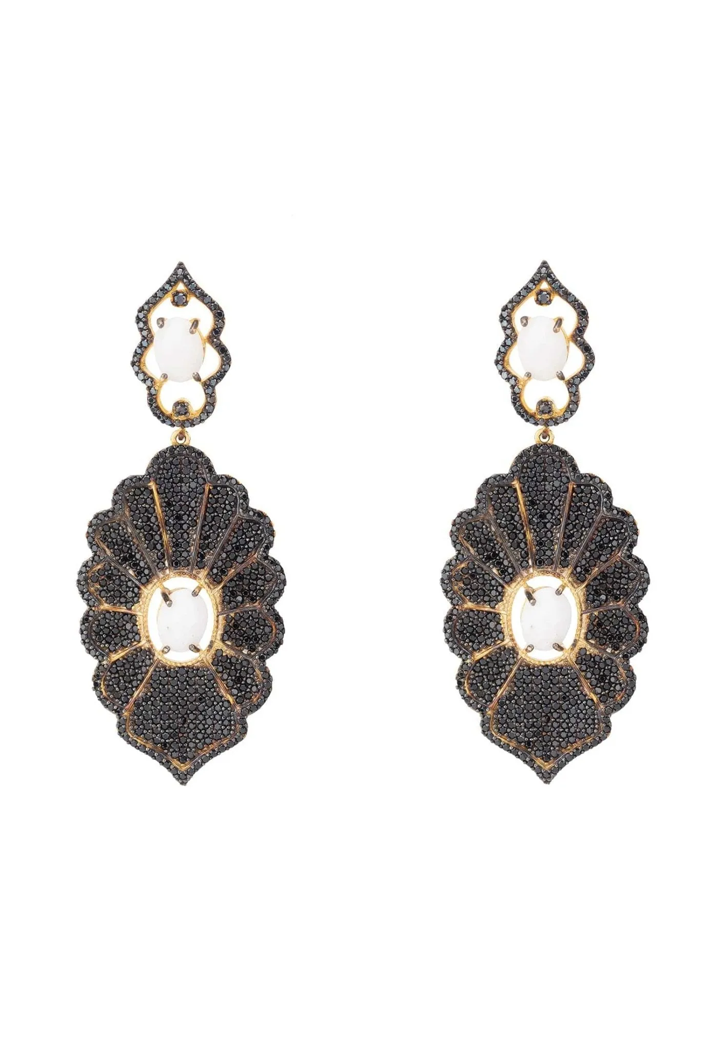 Danbury Earrings Black Gold