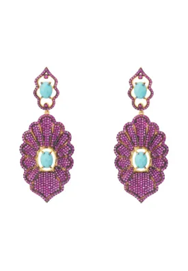 Danbury Earrings Ruby Turquoise