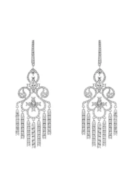 Deco Chandelier Drops Earrings Silver