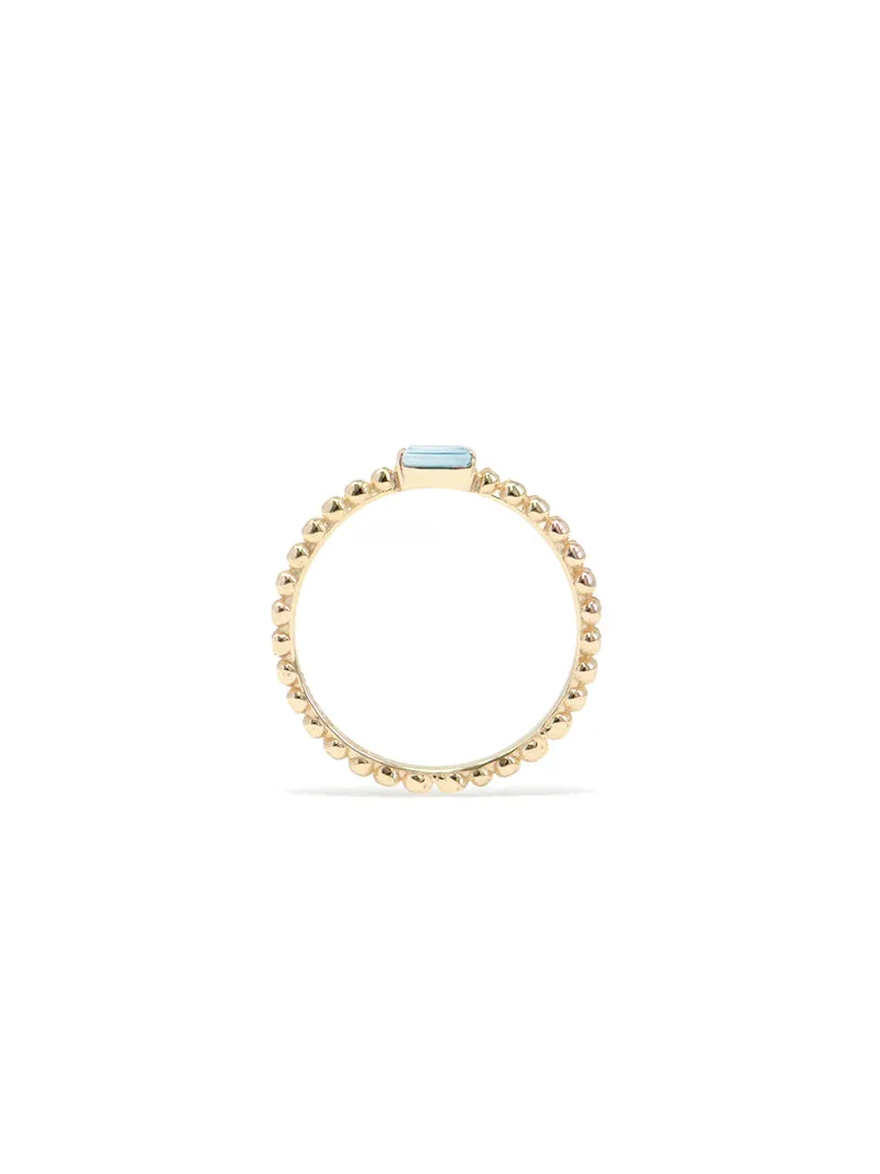 Dew Drop Baguette Stackable Ring