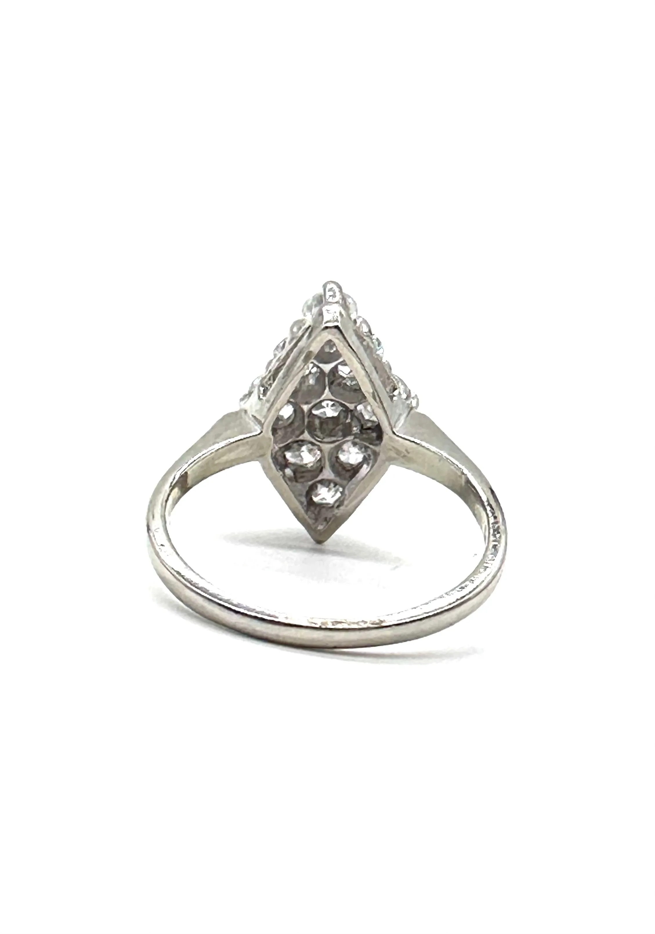 Diamond Marquise shaped cluster ring