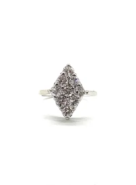 Diamond Marquise shaped cluster ring