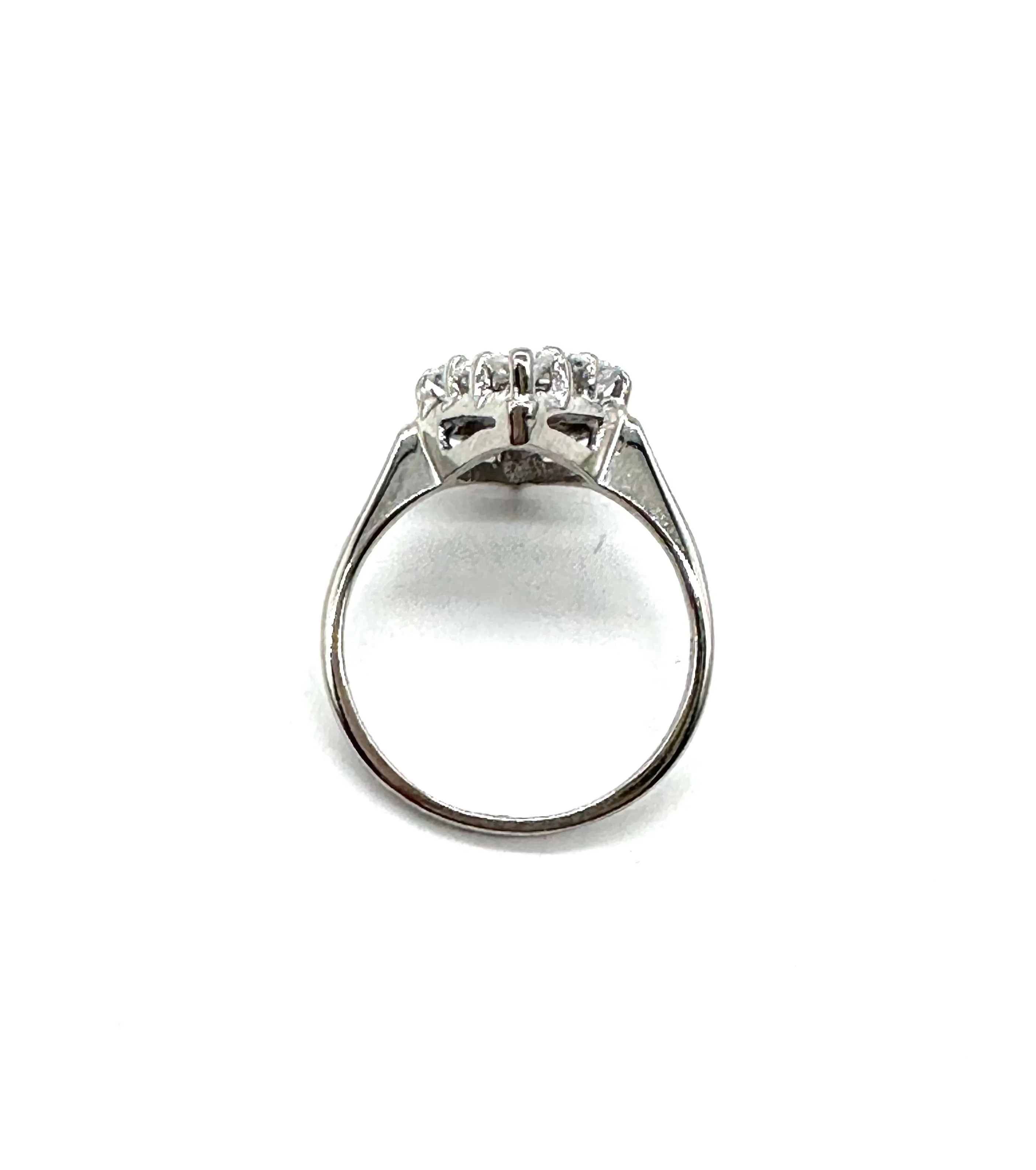 Diamond Marquise shaped cluster ring