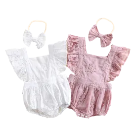 ELODIE Floral Romper with Headband