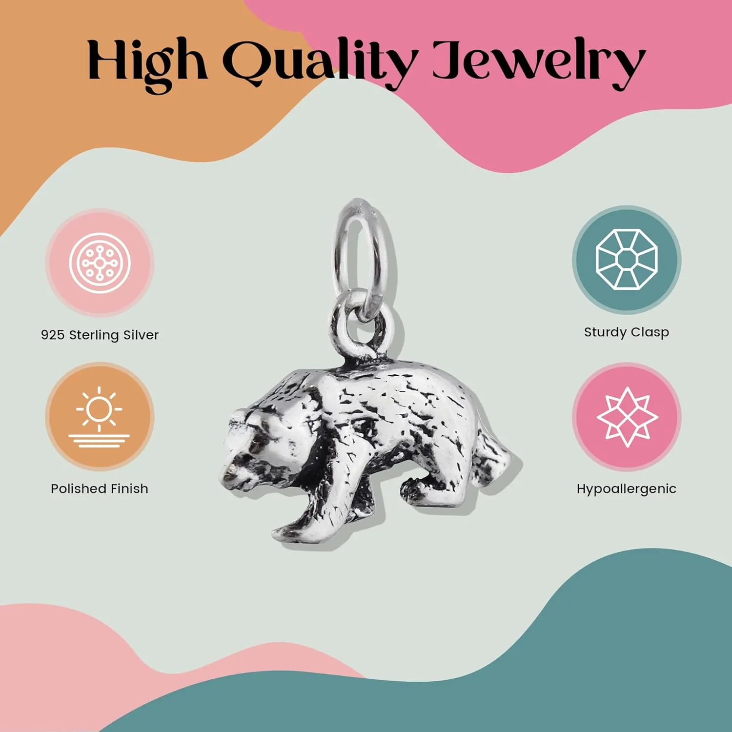 FashionJunkie4Life Sterling Silver Animals and Woodland Creatures Pendant Necklaces for Men and Women