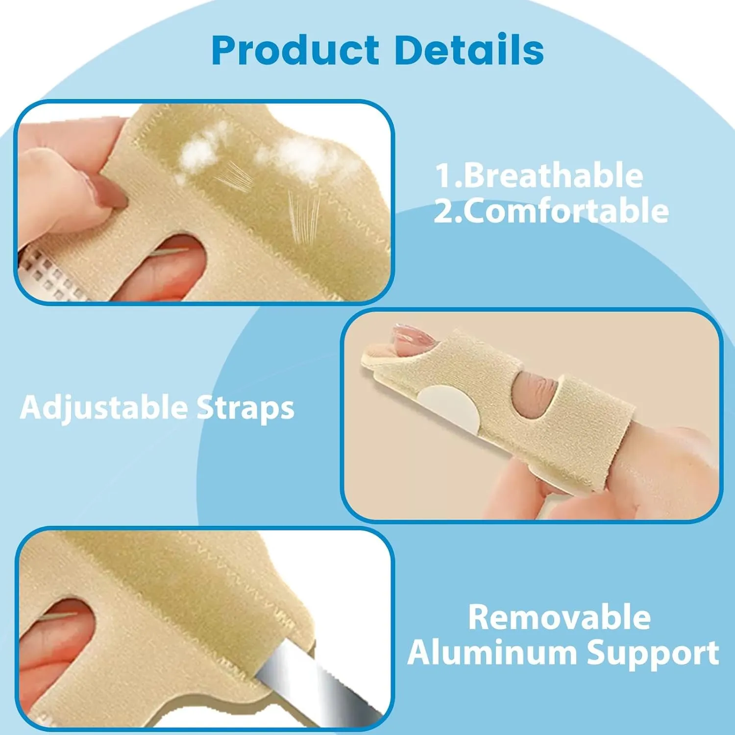 Finger Splints, Finger Brace for Trigger Finger - Broken Finger - Arthritis - Straightening - Support for Index - Middle - Ring
