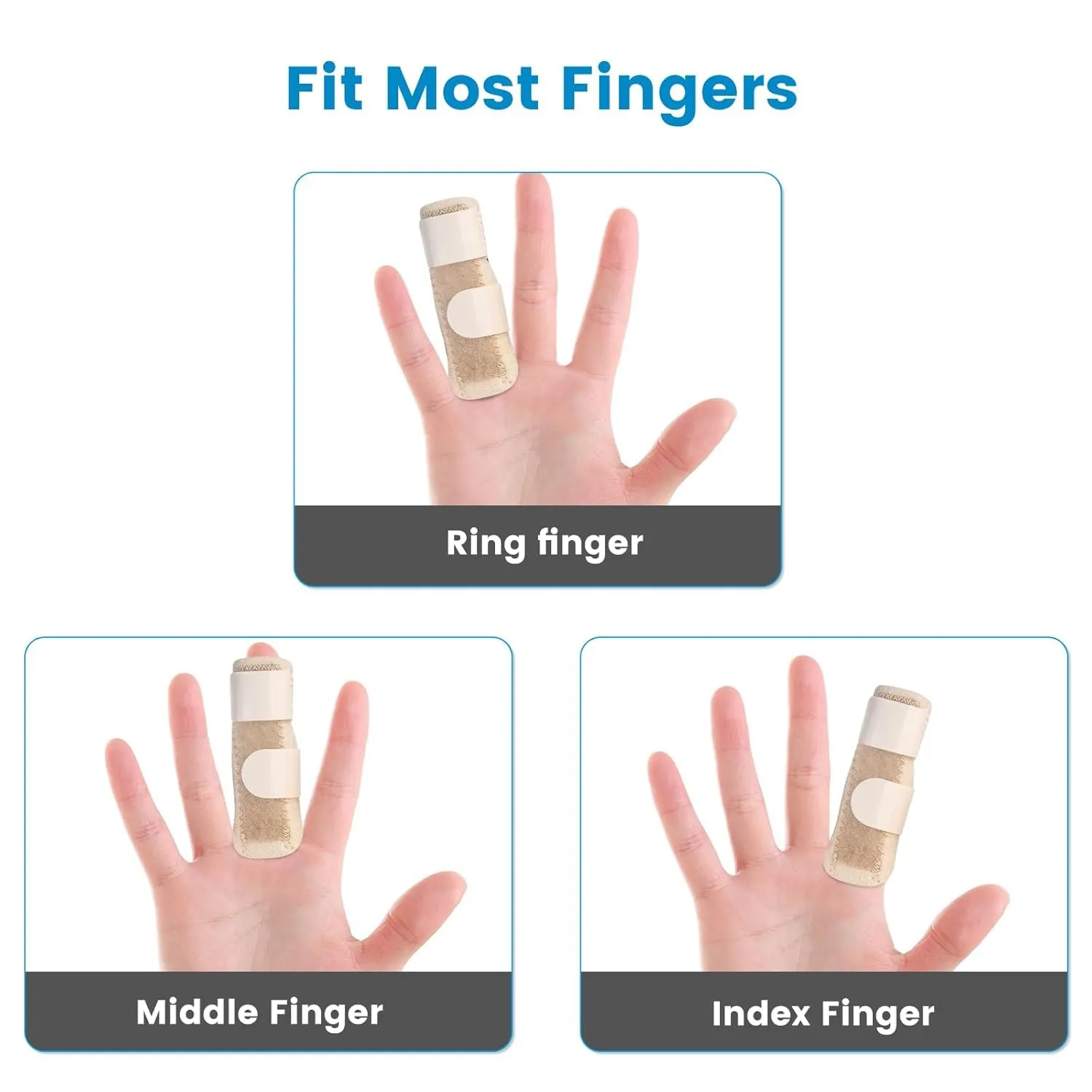Finger Splints, Finger Brace for Trigger Finger - Broken Finger - Arthritis - Straightening - Support for Index - Middle - Ring