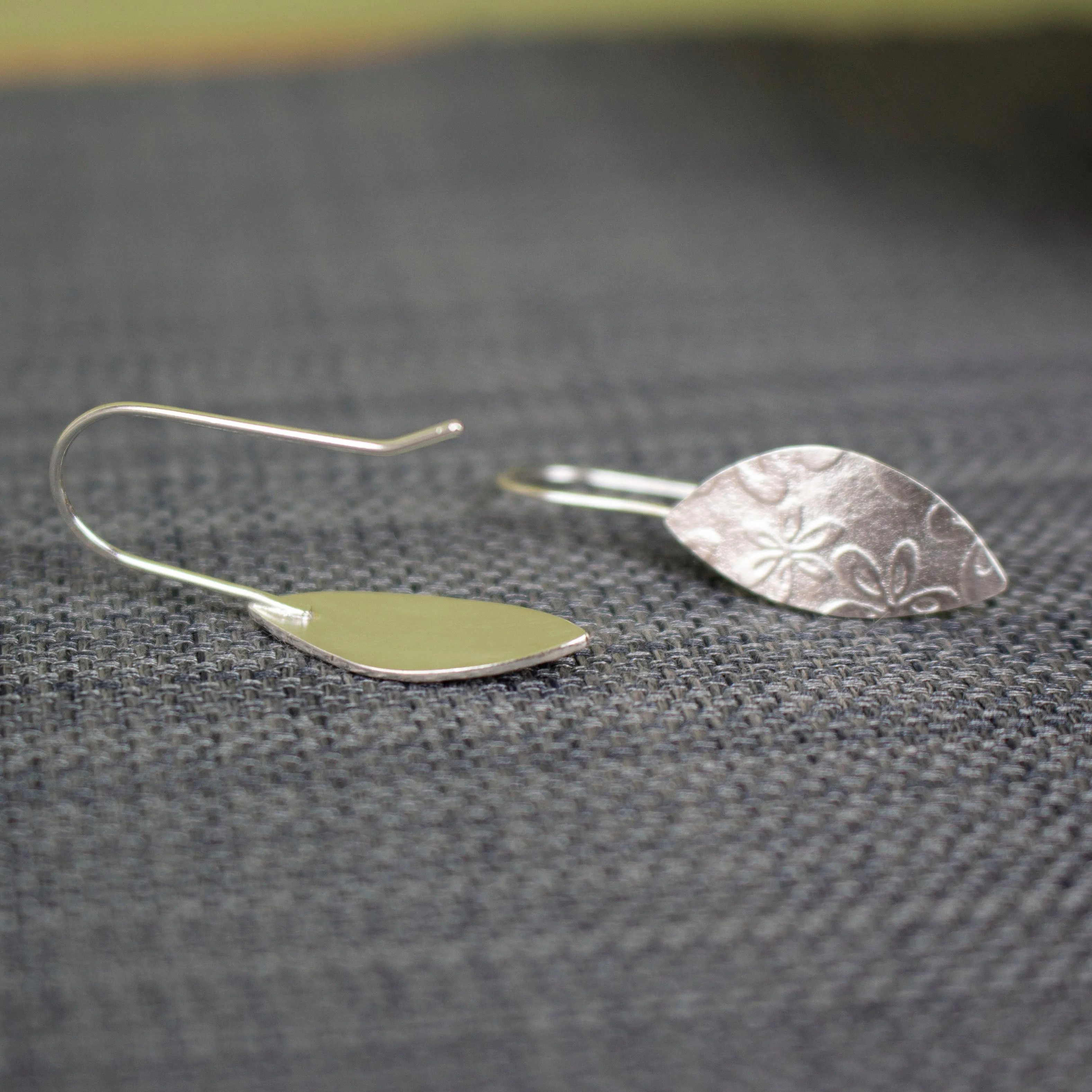 Floral Petal Silver Earrings