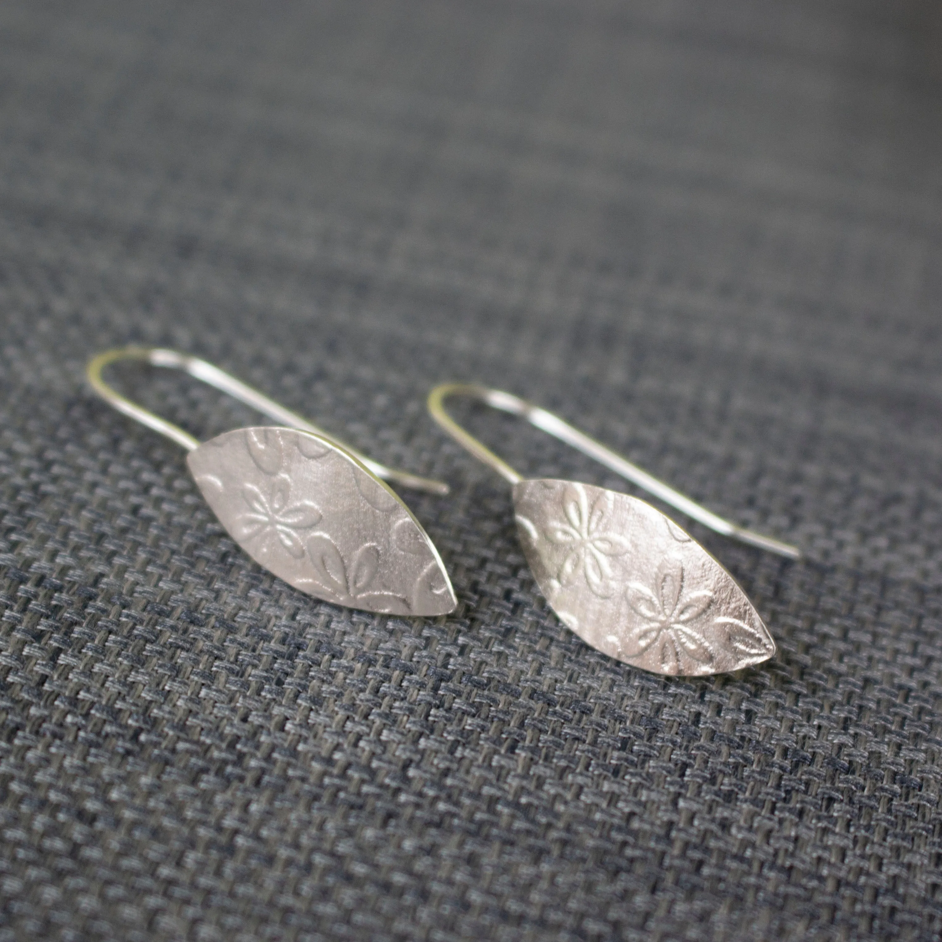 Floral Petal Silver Earrings