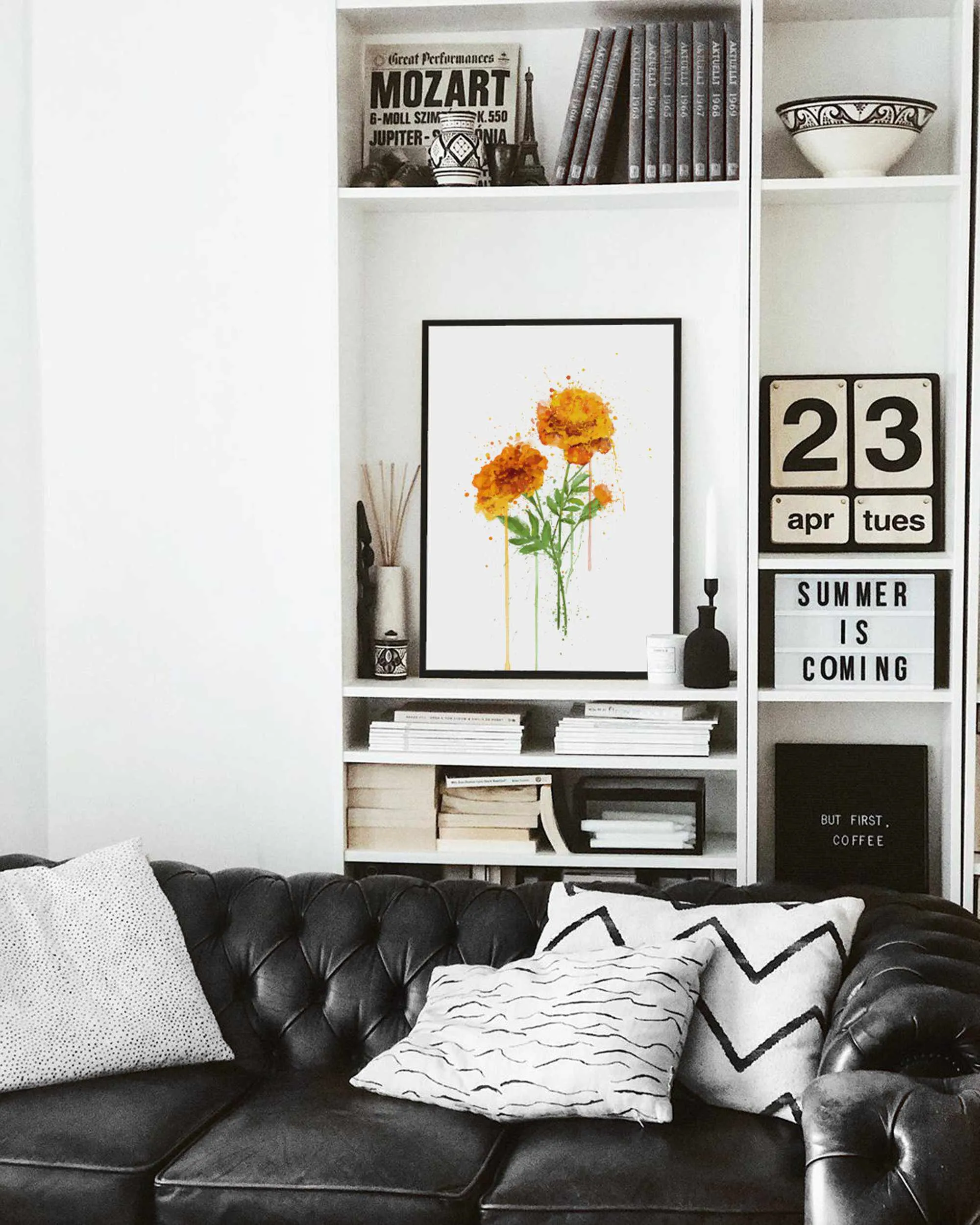 Flower Wall Art Print ‘Marigold'