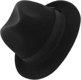 FRCOLOR Warm Wool Women's Fedora Hat British Style Jazz Hat Outdoor Activity Comfortable Black