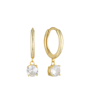 Georgini Bria Hoop Earrings w/ CZ - Gold