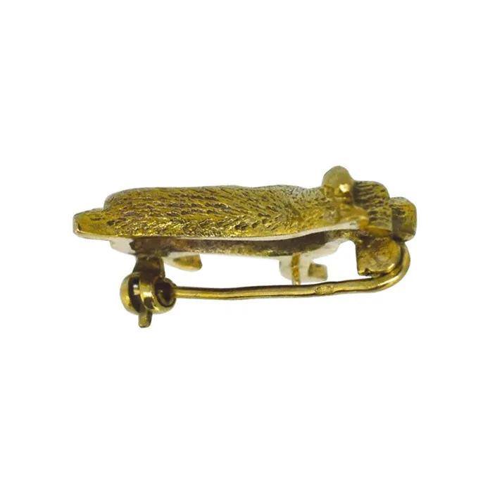 Gold Dog Brooch