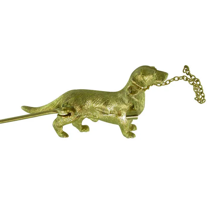 Gold Dog Brooch