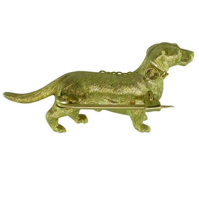 Gold Dog Brooch