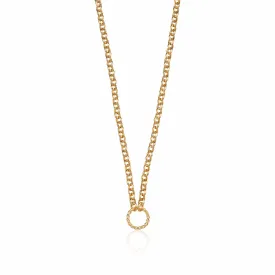 Gold Plated Eternity Twist Charm Collector Necklace