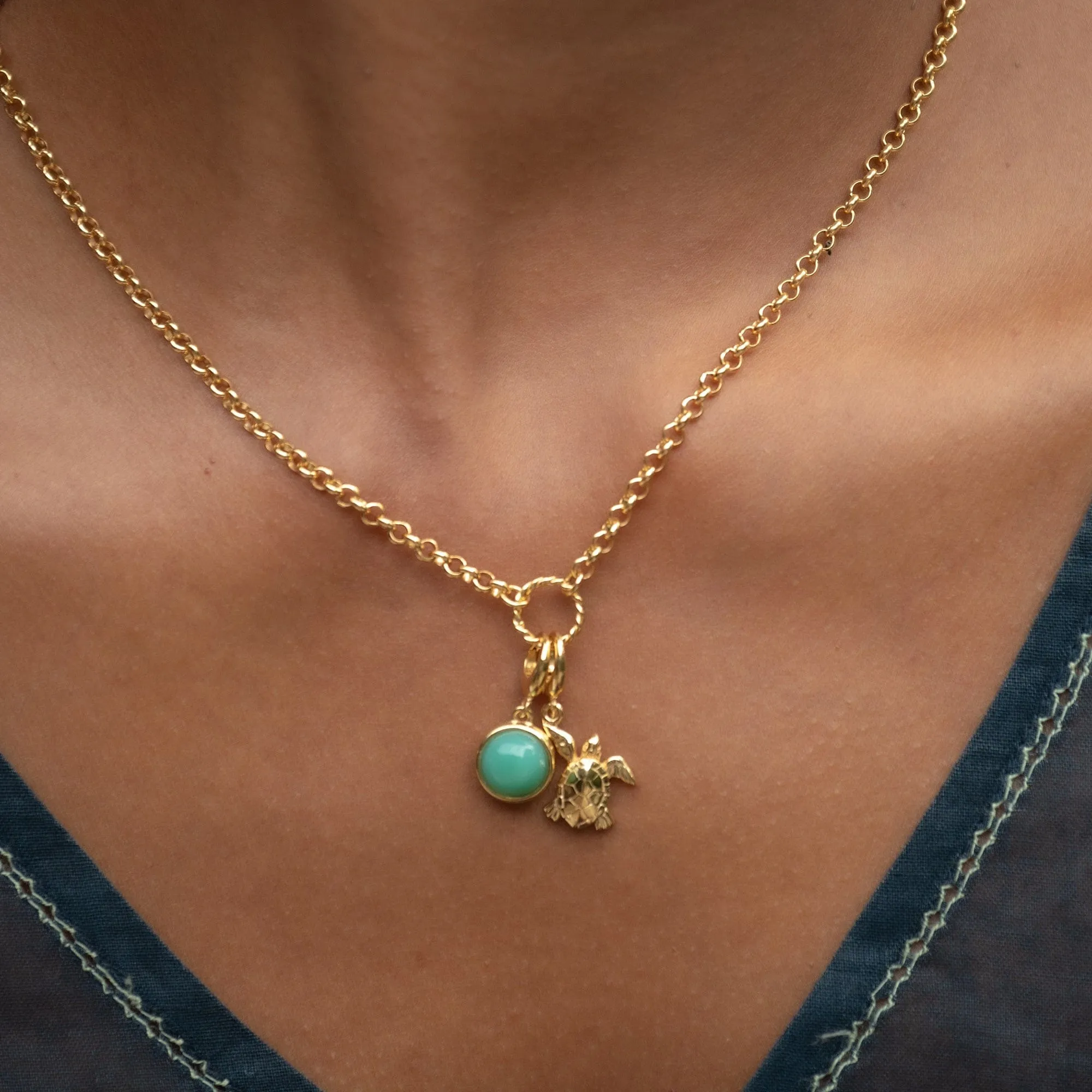 Gold Plated Eternity Twist Charm Collector Necklace